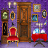 Allenjoy Purple Haunted House Photography Backdrop Gbsx-00672