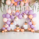 Allenjoy Purple Pumpkin Balloons Photography Backdrop Gbsx-00430