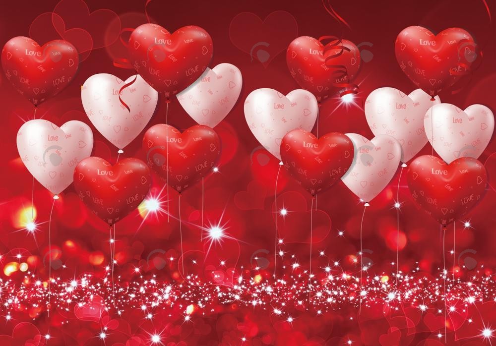 Allenjoy Red And Pink Bokeh Heart Balloons Photography Backdrop Gbsx-01274
