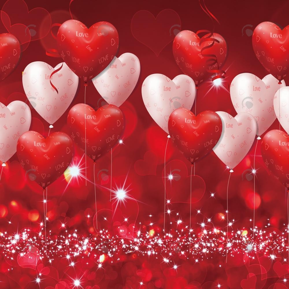 Allenjoy Red And Pink Bokeh Heart Balloons Photography Backdrop Gbsx-01274