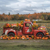 Allenjoy Red Autumn Harvest Truck Photography Backdrop GBSX-00093