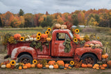 Allenjoy Red Autumn Harvest Truck Photography Backdrop GBSX-00093