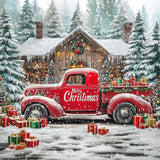 Allenjoy Red Christmas Truck Photography Backdrop Gbsx-01153