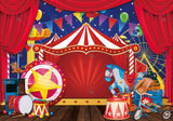 Allenjoy Red Circus Tent Photography Backdrop Gbsx-00841