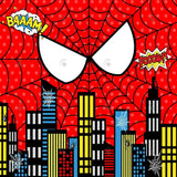 Allenjoy Red Superhero Cityscape Photography Backdrop Gbsx-00688