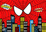 Allenjoy Red Superhero Cityscape Photography Backdrop Gbsx-00688