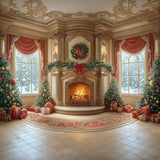 Allenjoy Regal Christmas Fireplace Photography Backdrop Gbsx-01014