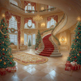 Allenjoy Regal Christmas Staircase Photography Backdrop Gbsx-01013