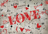 Allenjoy Retro Love Newspaper Pattern Photography Backdrop Gbsx-01261