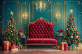 Allenjoy Royal Christmas Red Headboard Photography Backdrop Gbsx-00880