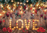 Allenjoy Rustic Wooden Love Photography Backdrop Gbsx-01258