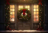 Christmas Wreath Door Photography Backdrop