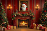 Allenjoy Santa Claus Christmas Fireplace  Photography Backdrop Gbsx-01048