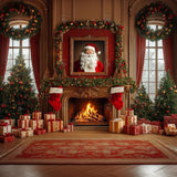 Allenjoy Santa Claus Christmas Fireplace  Photography Backdrop Gbsx-01049