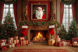 Allenjoy Santa Claus Christmas Fireplace  Photography Backdrop Gbsx-01049