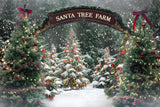 Allenjoy Santa Village Tree Farm Photography Backdrop GBSX-00020