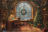 Allenjoy Santa Winter Cabin Photography Backdrop Gbsx-00198