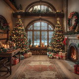 Allenjoy Santa Winter Cabin Photography Backdrop Gbsx-00199