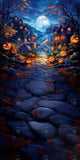 Allenjoy Scary Halloween Village Night Photography Backdrop Gbsx-00618