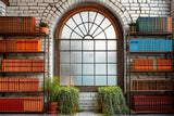 School Library Window Photography Backdrop GBSX-99894