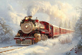 Allenjoy Snowy Winter Christmas Train Photography Backdrop Gbsx-01124