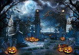 Allenjoy Spooky Halloween Cemetery Photography Backdrop Gbsx-00936