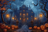 Allenjoy Spooky Pumpkin Pathway Photography Backdrop Gbsx-00629