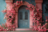 Allenjoy Spring Arched Flower Door Photography Backdrop Gbsx-01394