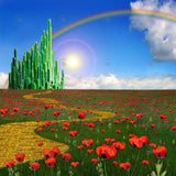 Allenjoy Spring Green Castle Photography Backdrop Gbsx-00697