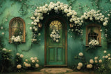 Allenjoy Spring Green Garden Floral Door Photography Backdrop Gbsx-01226