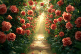 Allenjoy Spring Pink Arched Floral Path Photography Backdrop Gbsx-01389