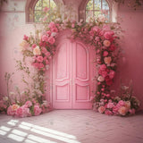 Allenjoy Spring Pretty Pink Flower Door Photography Backdrop Gbsx-01345