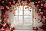 Allenjoy Spring Valentine Flower Window Wall Photography Backdrop Gbsx-01313