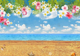 Allenjoy Summer Beach Floral Photography Backdrop Gbsx-00339