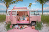 Allenjoy Summer Pink Camper Photography Backdrop Gbsx-00309