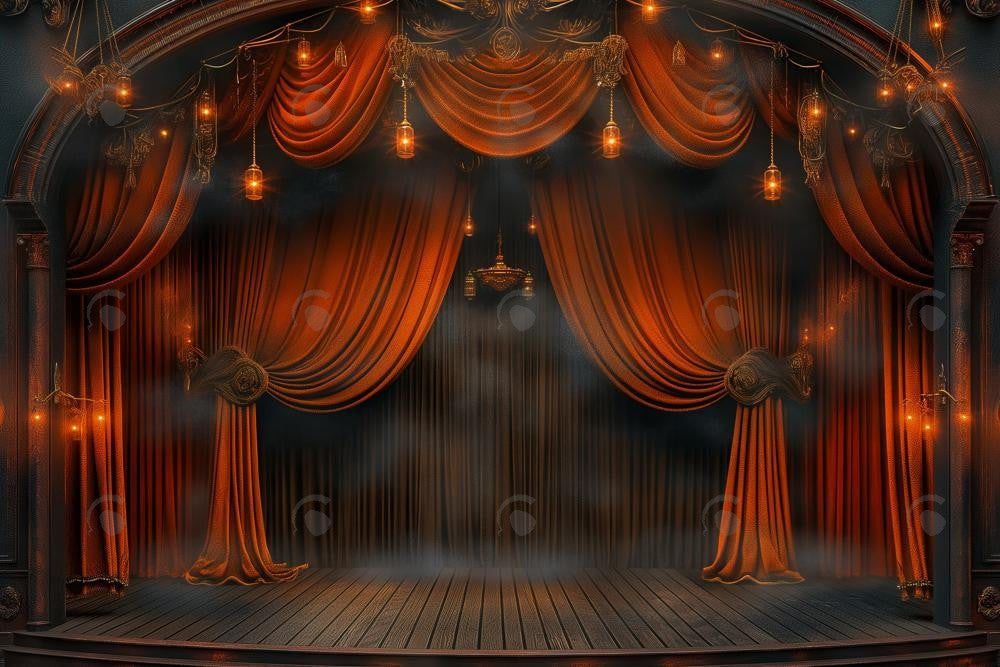 Allenjoy The Spookiest Show Stage Photography Backdrop Gbsx-00994