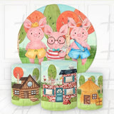 Three Little Pigs Custom Round Backdrop With Plinths AS-DLZ-5a4780