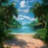 Allenjoy Tropical Holiday Beach Photography Backdrop GBSX-00135