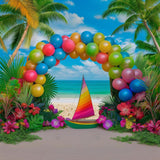 Allenjoy Tropical Island Girl Photography Backdrop Gbsx-00855