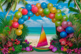 Allenjoy Tropical Island Girl Photography Backdrop Gbsx-00855