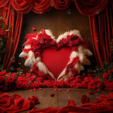 Allenjoy Valentine Boho Love Heart Curtain Photography Backdrop Gbsx-01368