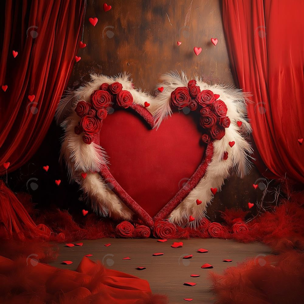 Allenjoy Valentine Boho Love Heart Curtain Photography Backdrop Gbsx-01369