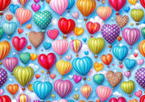 Allenjoy Valentine Colorful Hearts Hot Air Balloons Photography Backdrop Gbsx-01244