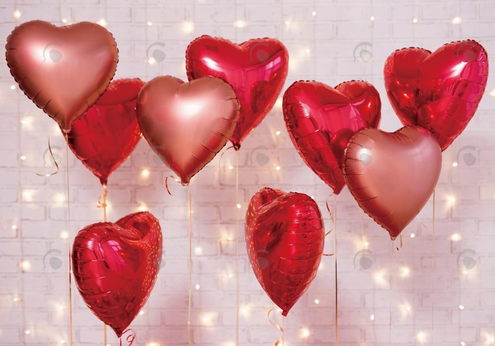 Allenjoy Valentine Day Love Heart Balloons Wall Photography Backdrop Gbsx-01260