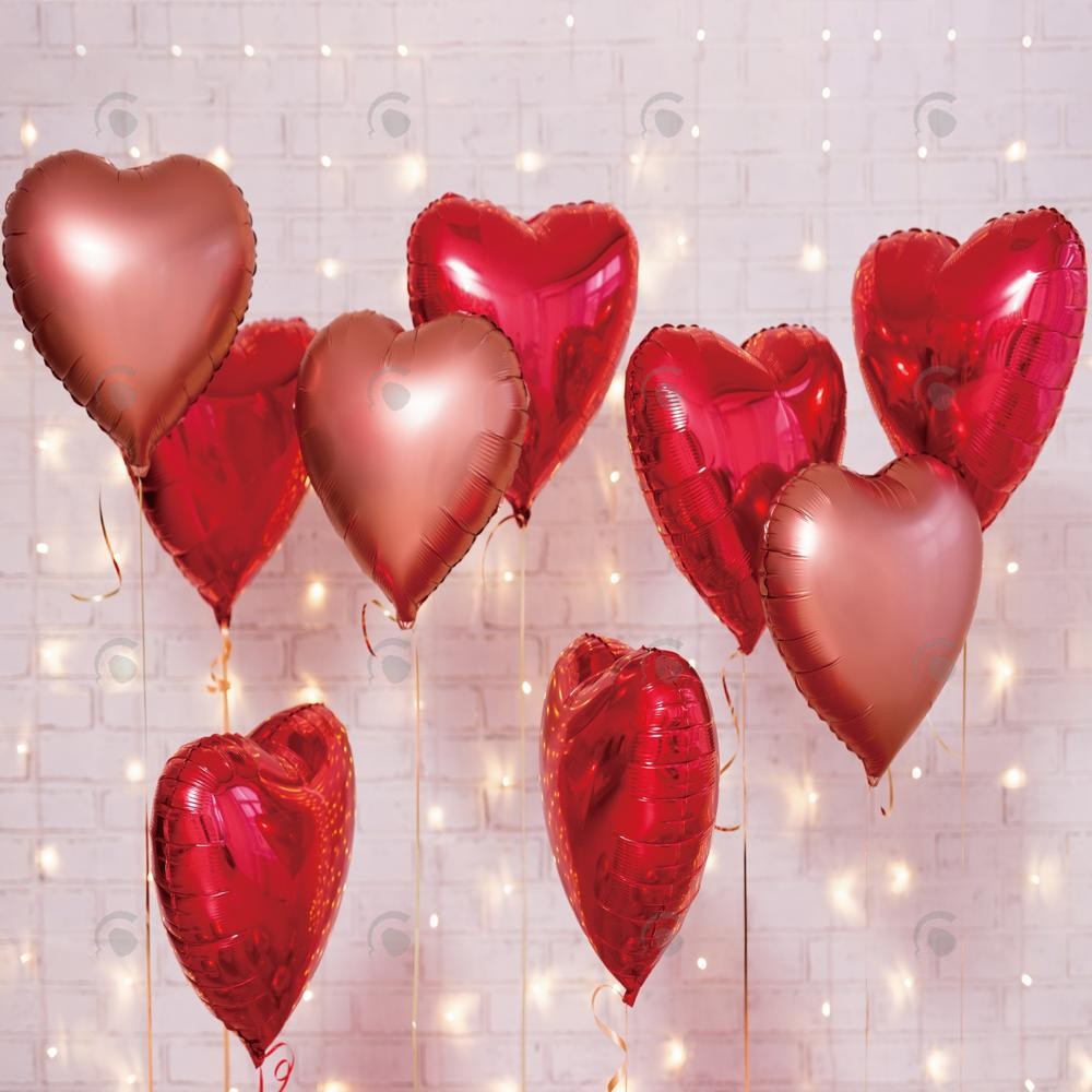 Allenjoy Valentine Day Love Heart Balloons Wall Photography Backdrop Gbsx-01260