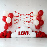 Allenjoy Valentine Floral Heart Balloon Photography Backdrop Gbsx-01373