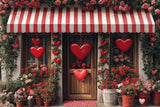 Allenjoy Valentine Floral Shop Front Photography Backdrop Gbsx-01377