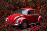 Allenjoy Valentine Flower Red Car Photography Backdrop Gbsx-01306