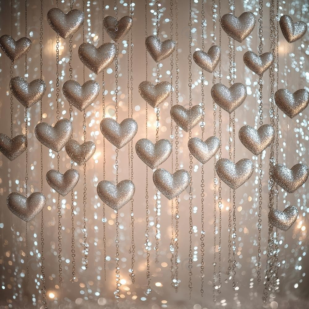 Allenjoy Valentine Hugs Kisses And Sparkle Heart Photography Backdrop Gbsx-01405