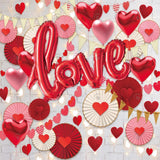 Allenjoy Valentine Love Hearts Balloons And Paper Fans Photography Backdrop Gbsx-01266